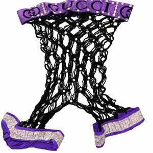 Gucci Black and Purple Fishnet Bodysuit